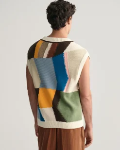 Art Print Knitted Vest