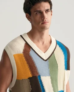 Art Print Knitted Vest