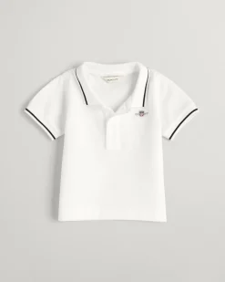 Baby Striped Detail Shield Piqué Polo Shirt
