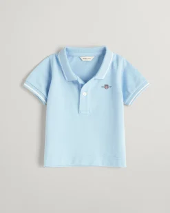 Baby Striped Detail Shield Piqué Polo Shirt