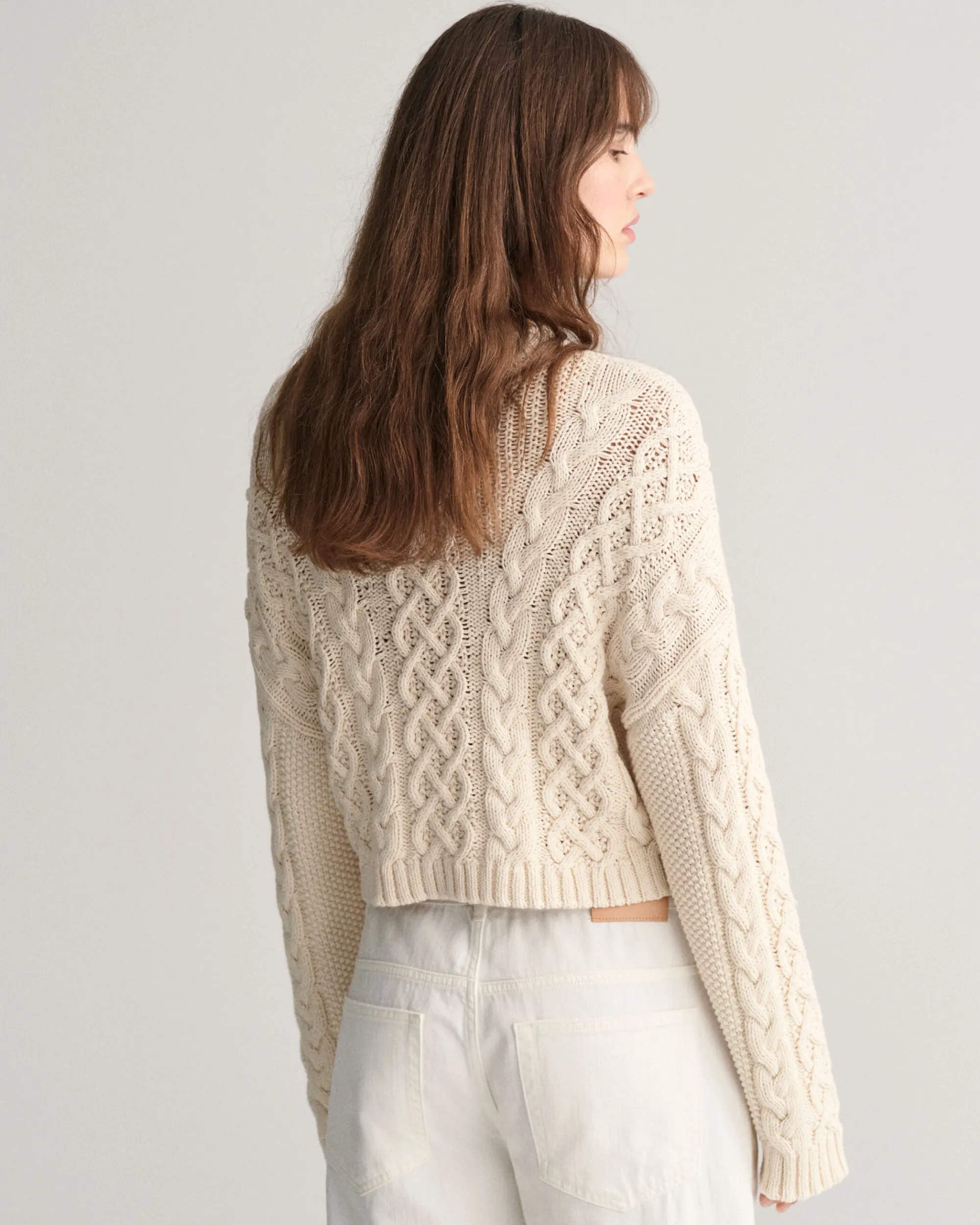 Cable Knit Crew Neck Sweater