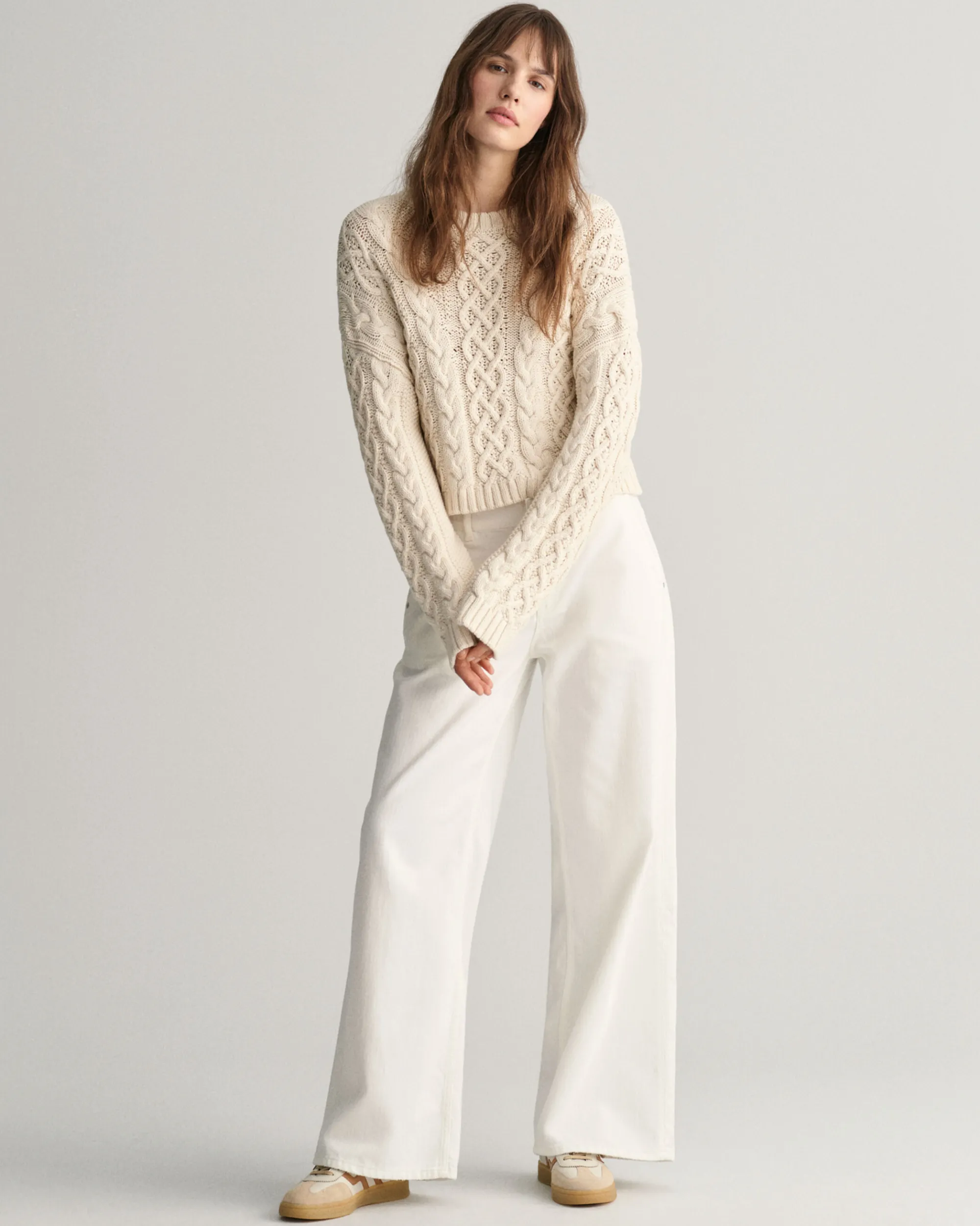 Cable Knit Crew Neck Sweater