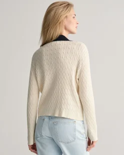 Cable Knit Polo Sweater