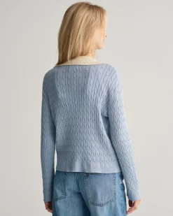 Cable Knit Polo Sweater