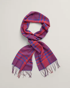 Checked Merino Wool Woven Scarf