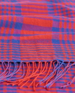 Checked Merino Wool Woven Scarf