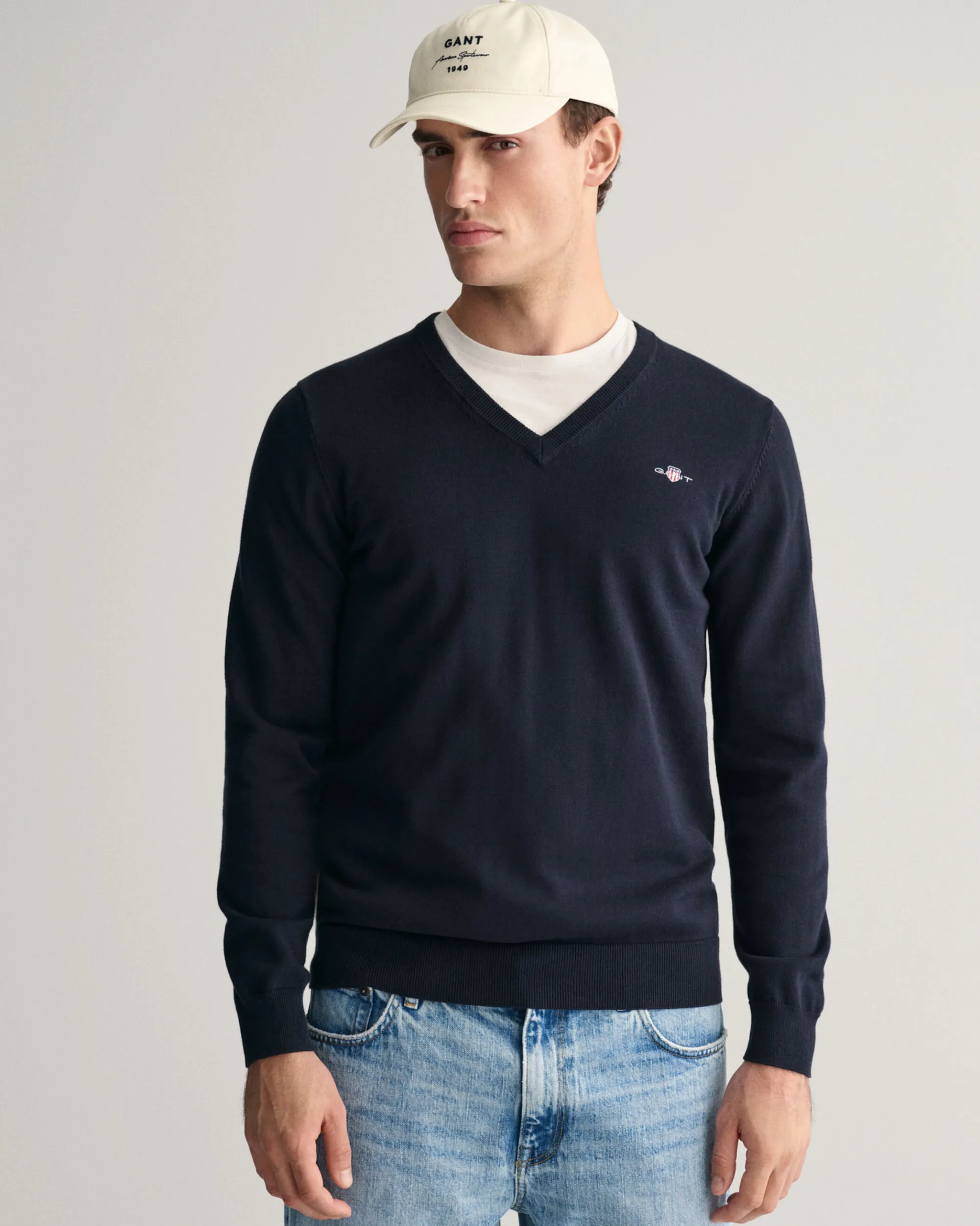 Classic Cotton V-Neck Sweater