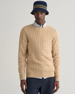 Cotton Cable Knit Crew Neck Sweater