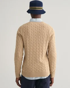 Cotton Cable Knit Crew Neck Sweater
