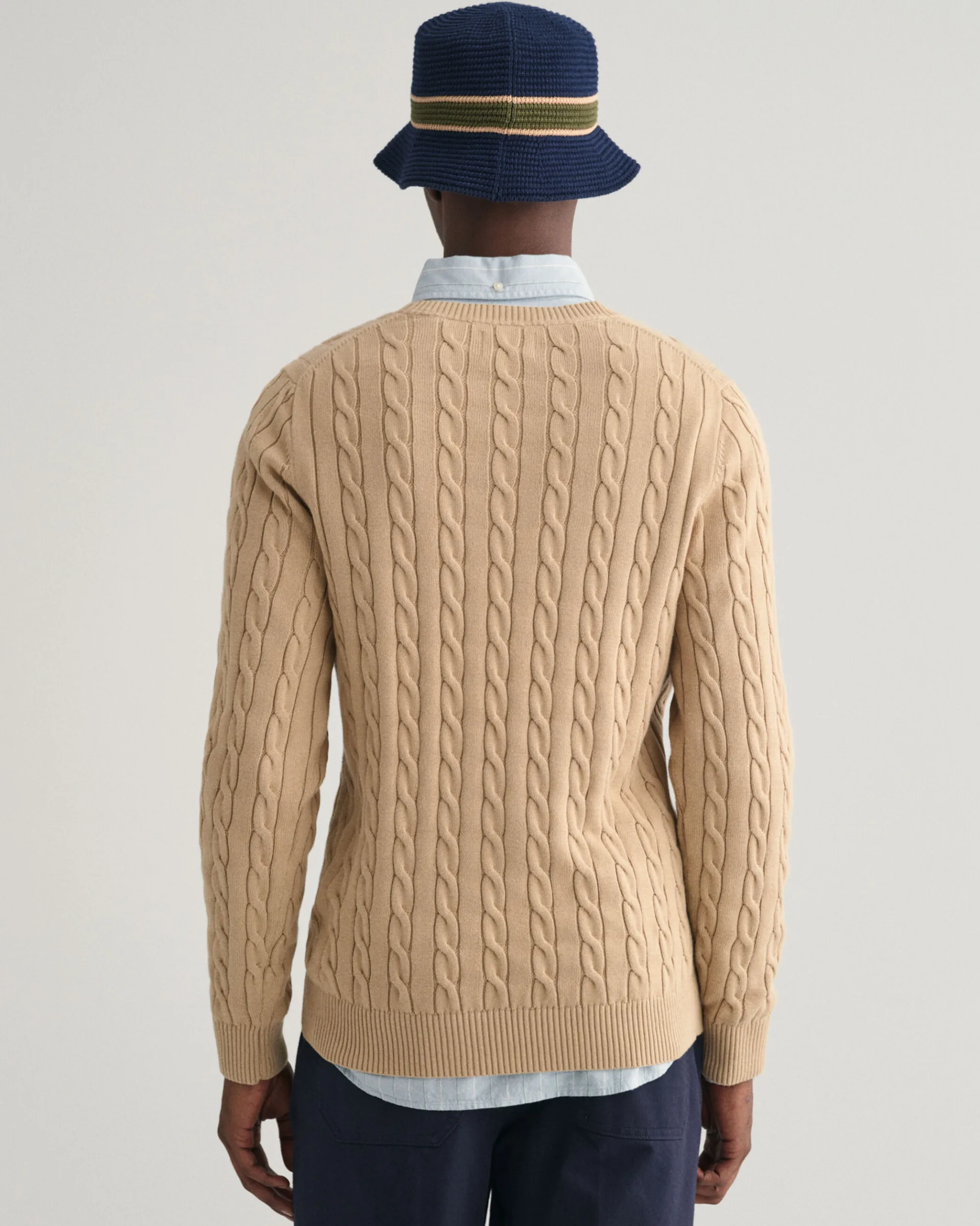 Cotton Cable Knit Crew Neck Sweater