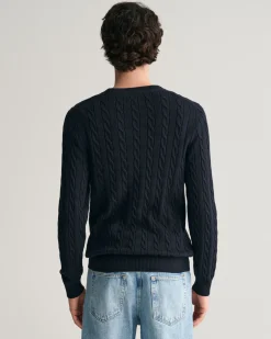 Cotton Cable Knit Crew Neck Sweater