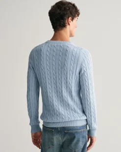 Cotton Cable Knit Crew Neck Sweater