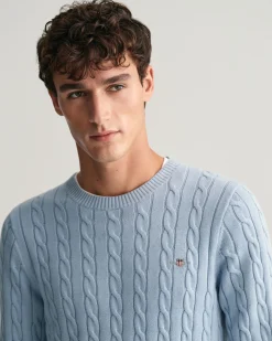 Cotton Cable Knit Crew Neck Sweater
