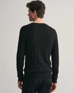Cotton Cable Knit Crew Neck Sweater