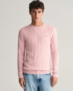 Cotton Cable Knit Crew Neck Sweater