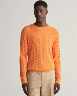 Cotton Cable Knit Crew Neck Sweater