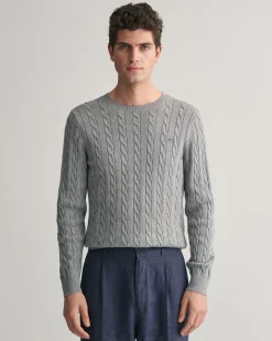 Cotton Cable Knit Crew Neck Sweater