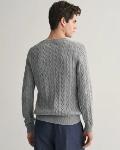 Cotton Cable Knit Crew Neck Sweater