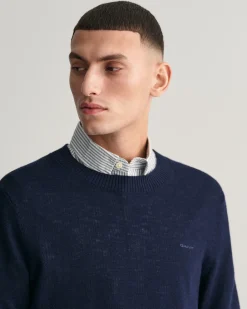 Cotton Linen Crew Neck Sweater