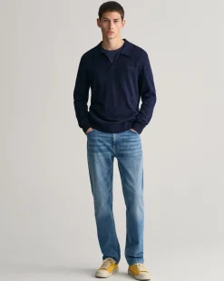 Cotton Linen Open Polo Sweater