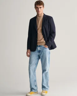 Cotton Piqué Crew Neck Sweater