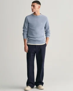 Cotton Piqué Crew Neck Sweater