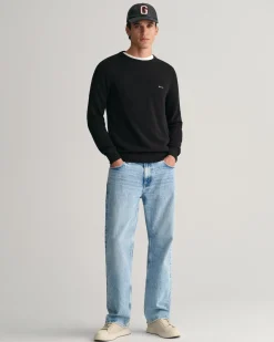 Cotton Piqué Crew Neck Sweater