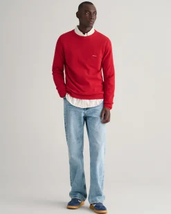 Cotton Piqué Crew Neck Sweater