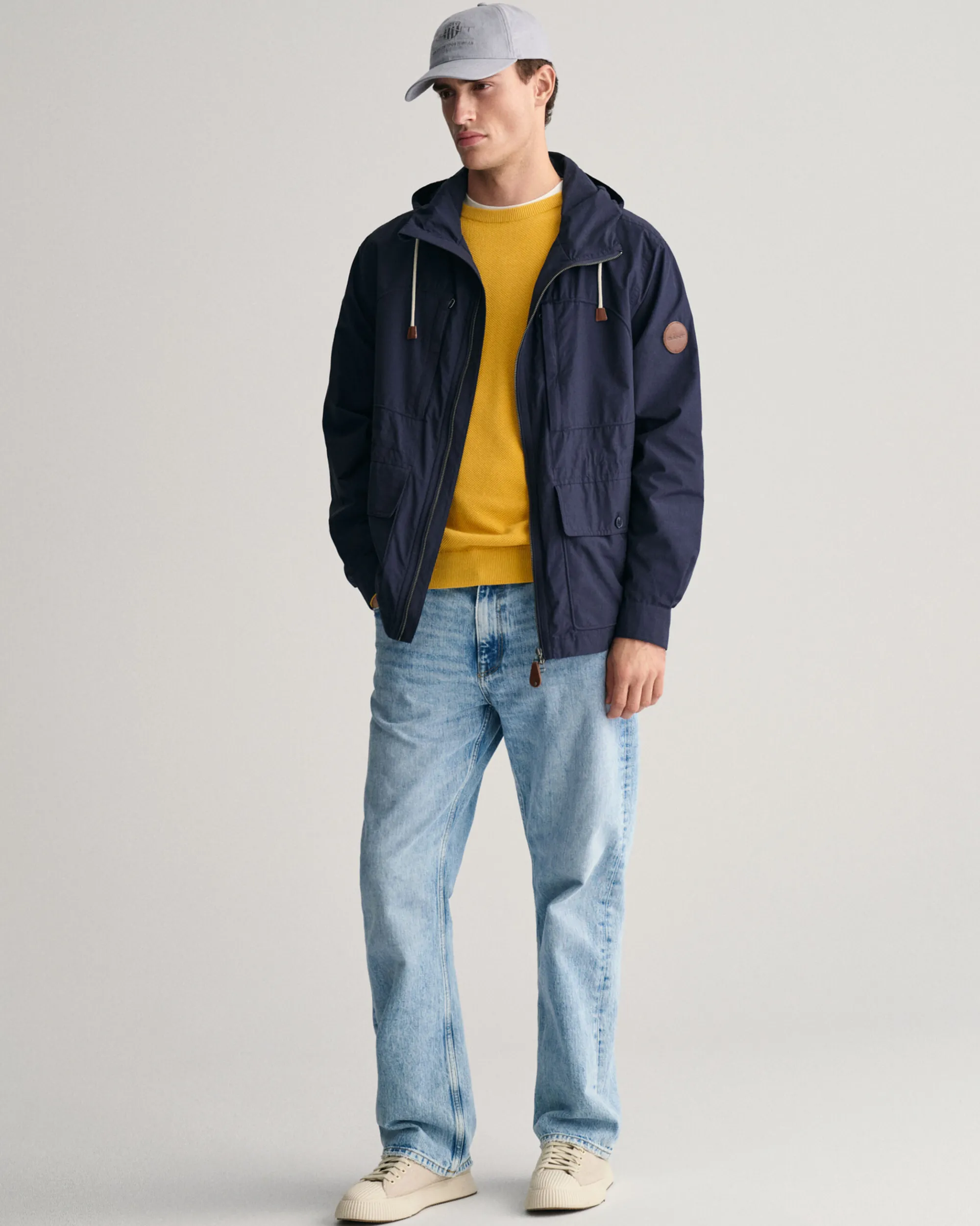 Cotton Piqué Crew Neck Sweater
