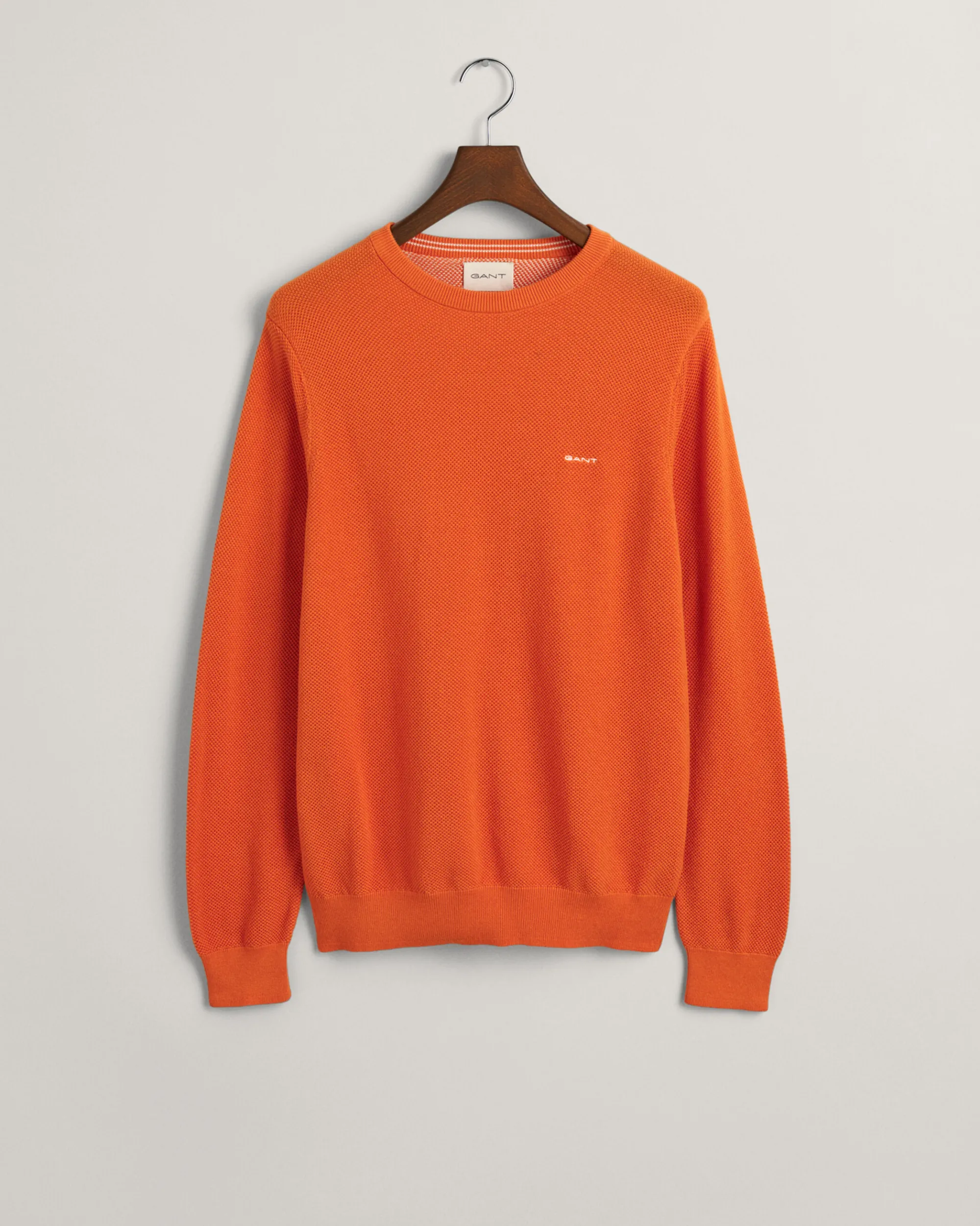 Cotton Piqué Crew Neck Sweater