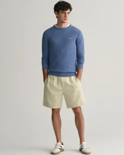 Cotton Piqué Crew Neck Sweater