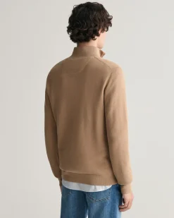 Cotton Piqué Half-Zip Sweater