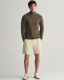 Cotton Piqué Half-Zip Sweater