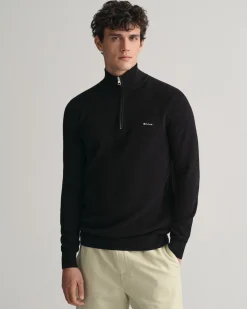 Cotton Piqué Half-Zip Sweater