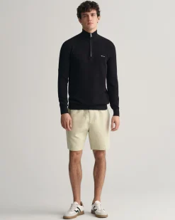 Cotton Piqué Half-Zip Sweater