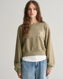 Crest Graphic Crew Neck Sweatshirt