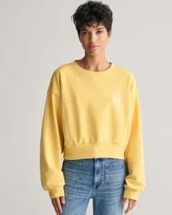 Crest Graphic Crew Neck Sweatshirt