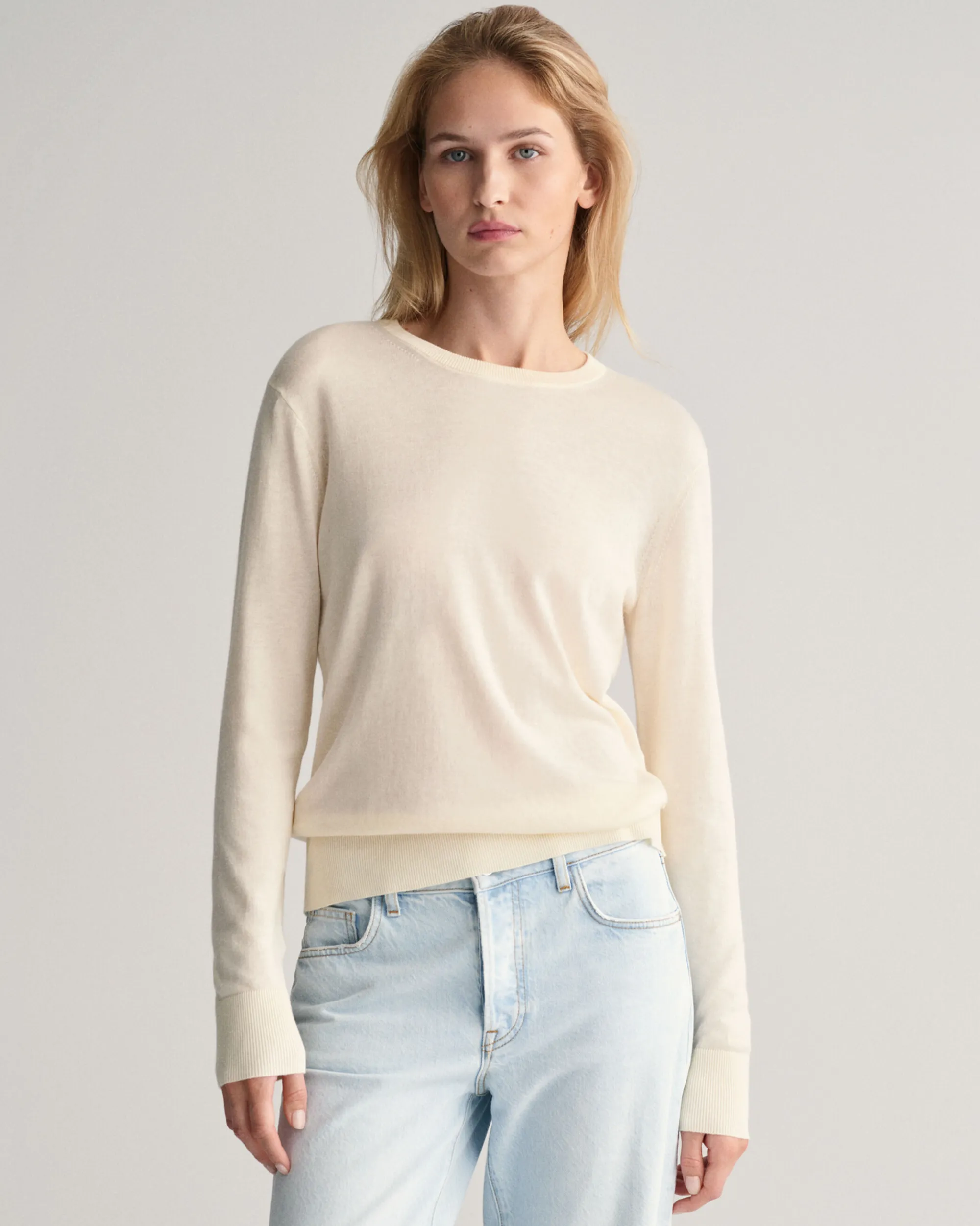 Fine Knit Crew Neck Sweater
