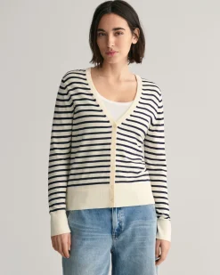 Fine Knit Striped Cardigan