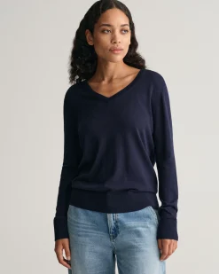 Fine Knit V-Neck Sweater
