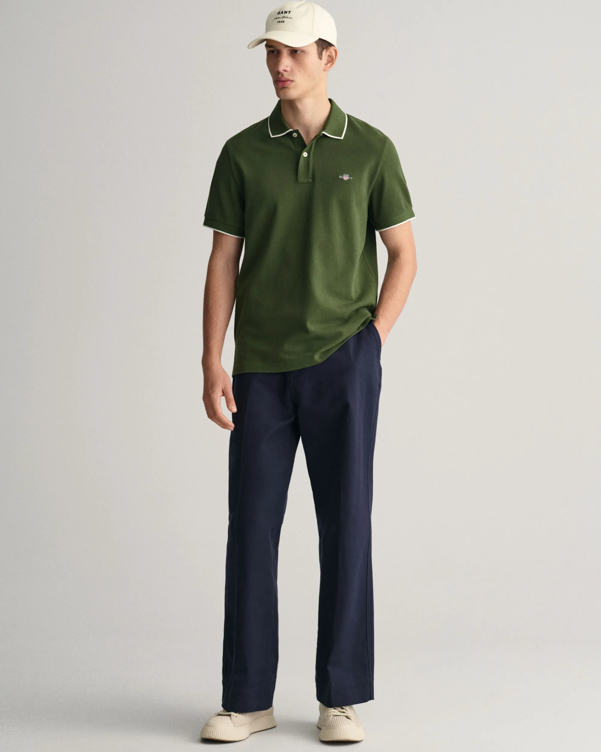 Framed Tipped Piqué Polo Shirt