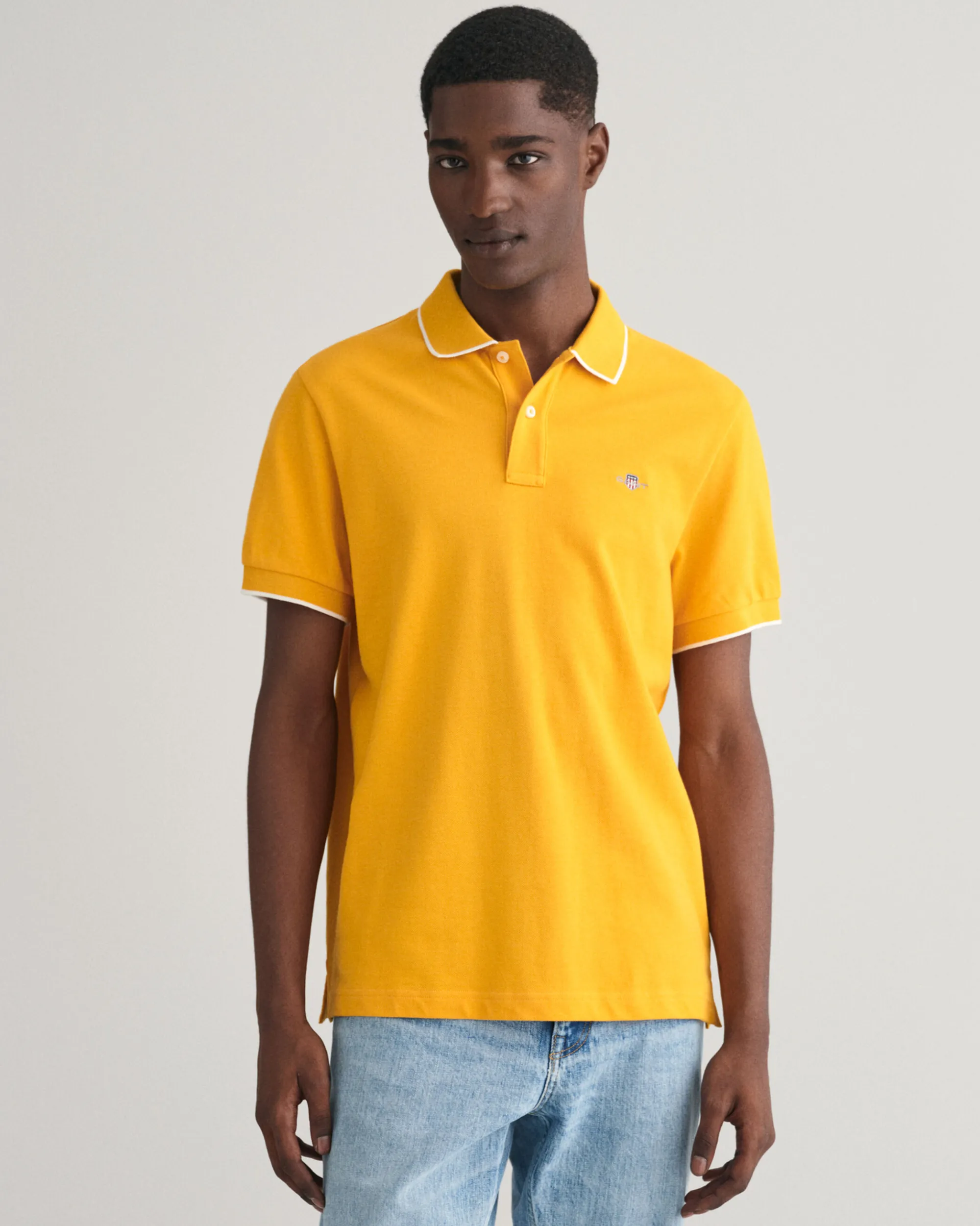 Framed Tipped Piqué Polo Shirt