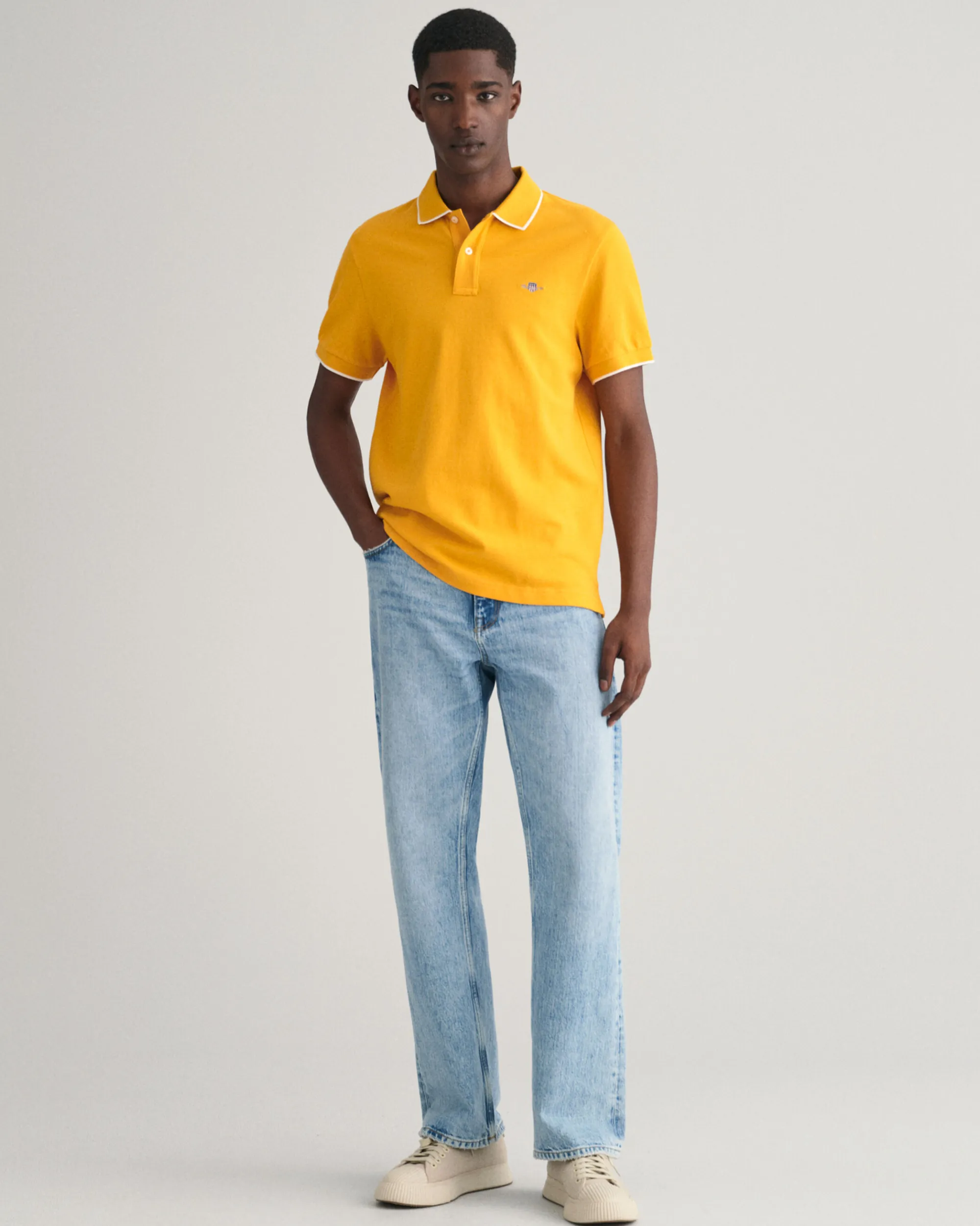 Framed Tipped Piqué Polo Shirt