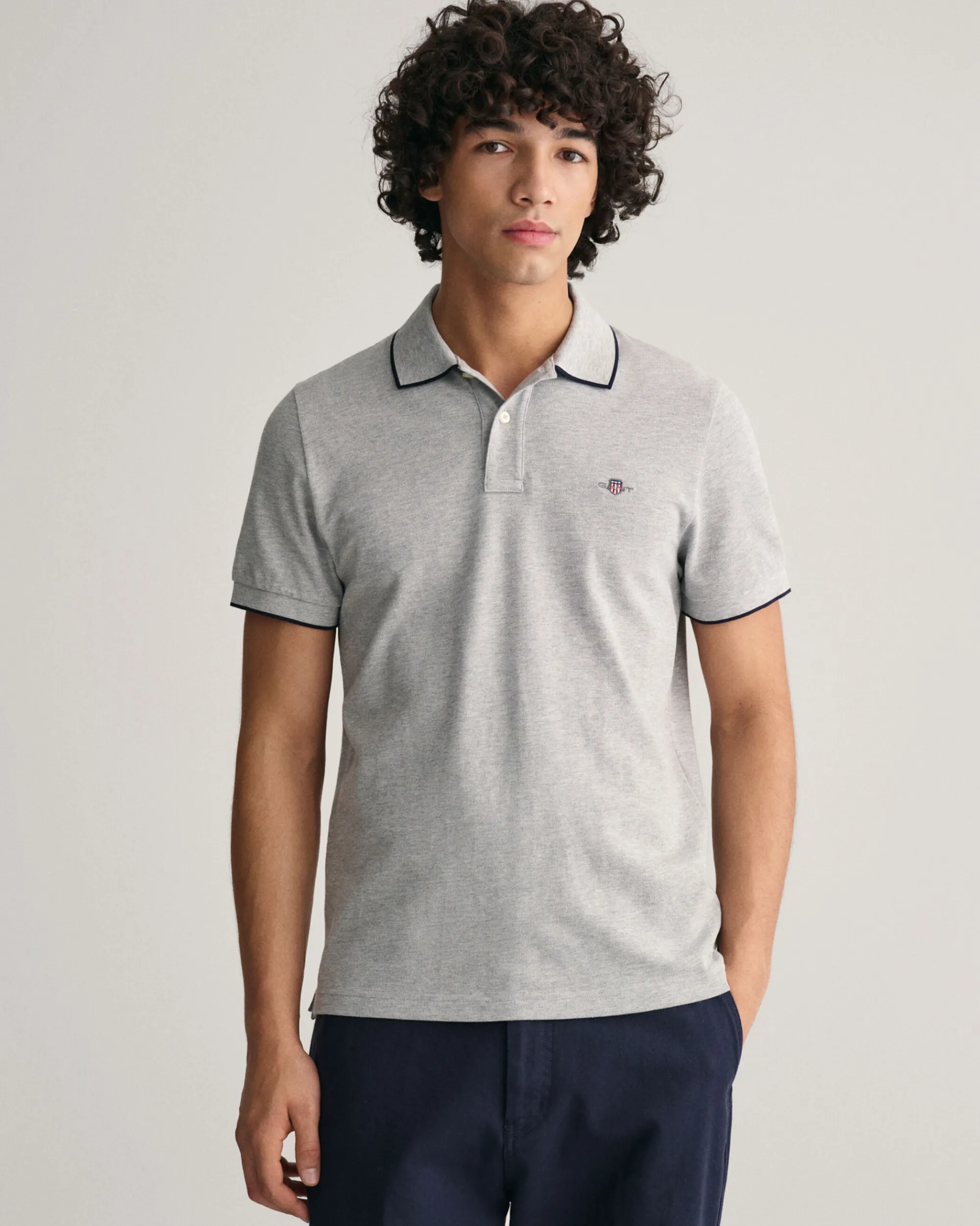 Framed Tipped Piqué Polo Shirt