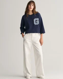 G Badge Short Sleeve Cropped Sweatshirt
