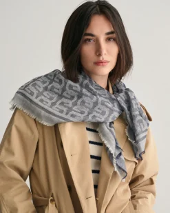G Patterned Lightweight Wool Scarf