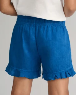 Girls Frilly Linen Shorts