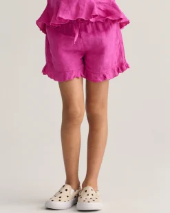 Girls Frilly Linen Shorts