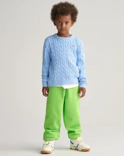 Kids Shield Cotton Cable Knit Crew Neck Sweater