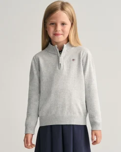 Kids Shield Cotton Half-Zip Sweater